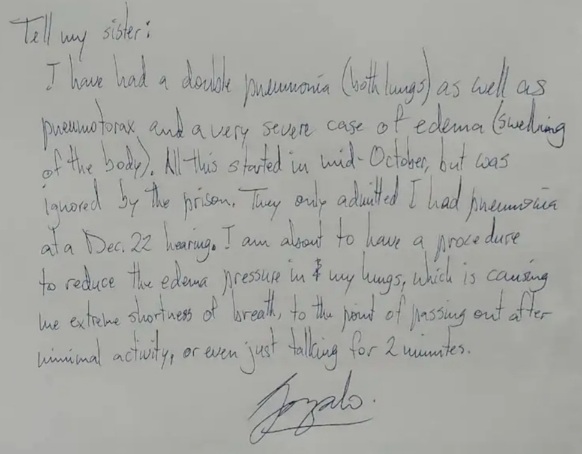 Gonzalo Lira Last Note